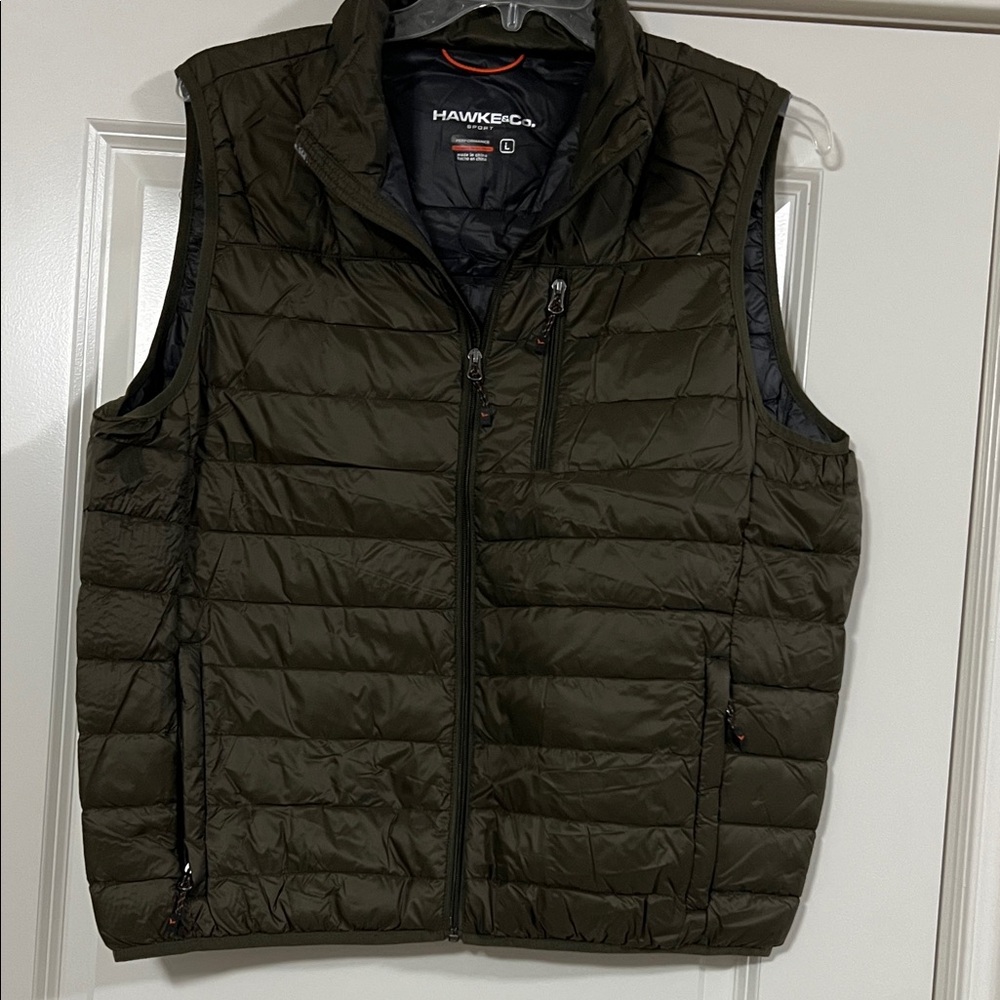 Hawke & Co Men's Dark Green Quilted Vest